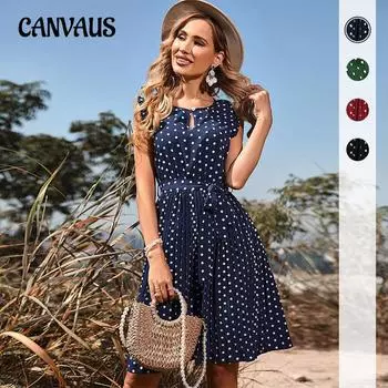 Летнее женское платье, модное платье с рюшами в горошек и коротким рукавом с круглым вырезом S бордовый