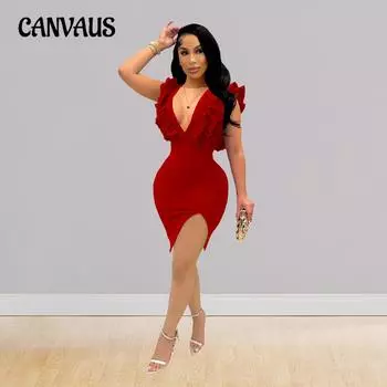 Летнее женское платье, однотонное, с глубоким V-образным вырезом, плиссированные мини-платья с деревянной отделкой ушей S белый