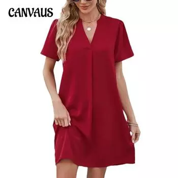 Летнее женское платье повседневное свободное модное сексуальное платье с V-образным вырезом S сапфировый