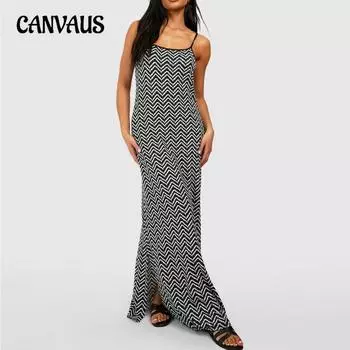 Летнее женское платье с бретельками в полоску, сексуальное открытое длинное платье S белый