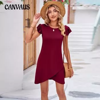 Летнее женское платье с короткими рукавами и рукавами-крылышками, обтягивающие платья с короткими рукавами S розовый