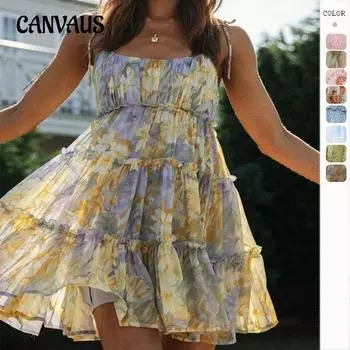 Летнее женское платье с лямкой на бретельках в стиле отпуска, сексуальное платье с лямкой на шее и подкладкой, короткое платье S фиолетовый/жёлтый