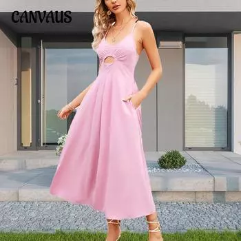 Летнее женское платье с лямкой на шее, однотонное модное платье с карманами, повседневные сексуальные платья с лямкой на шее S белый