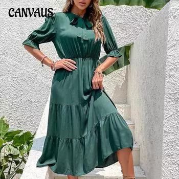 Летнее женское платье с мятым бантом, однотонные платья-крылышки S бордовый