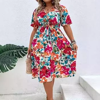 Летнее женское платье с принтом L