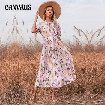 Летнее женское платье с принтом, легкое длинное платье с зрелым ветром и оборками, платья Mori S розовый