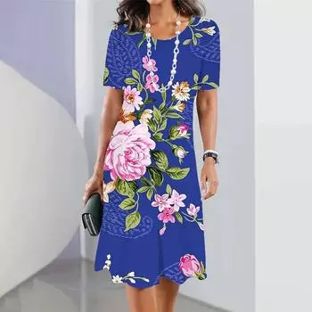 Летнее женское платье с принтом, женская длинная юбка, элегантное цельное платье, женская одежда больших размеров S