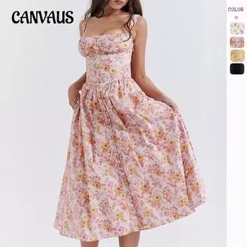 Летнее женское платье с темпераментом и пуговицами, платья с лямкой на шее из сломанного цветка S чёрный