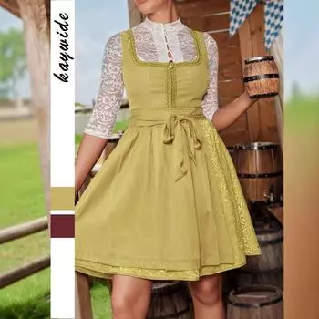 Летнее женское платье с завышенной талией в стиле пэчворк S темно-желтого