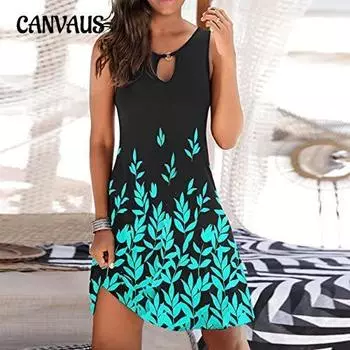 Летнее женское платье со средней талией, темпераментное платье миди с плоской подошвой и принтом, полуоблегающие платья