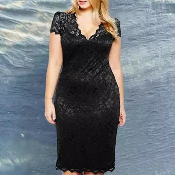 Летнее женское прозрачное кружевное лоскутное мини-платье с v-образным вырезом и коротким рукавом, облегающее вечернее платье больших размеров, женская одежда 3XL вино красного