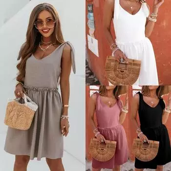 Летнее женское винтажное повседневное вечернее платье миди без рукавов, женское вечернее платье трапециевидной формы, модная женская одежда для выпускного вечера, струящееся платье S белый