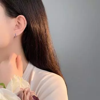 Летние аквамариновые серьги-пряжки женские маленькие свежие океанские атмосферные новые серьги