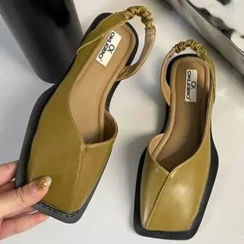 Летние элегантные женские сандалии, модные женские туфли на плоском каблуке с эластичной лентой, женская обувь для вечеринок на мелком каблуке, квадратный каблук, квадратный носок 40 белый