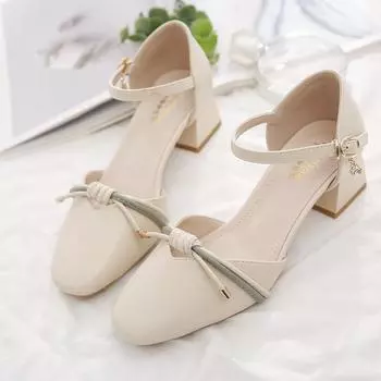 Летние элегантные женские туфли на среднем каблуке, женские туфли-лодочки, босоножки, удобная обувь для вечеринок 34