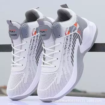 Летние баскетбольные кроссовки Fly-With 2024 новые мужские сетчатые кроссовки нескользящие кроссовки на платформе повседневные дышащие кроссовки 38