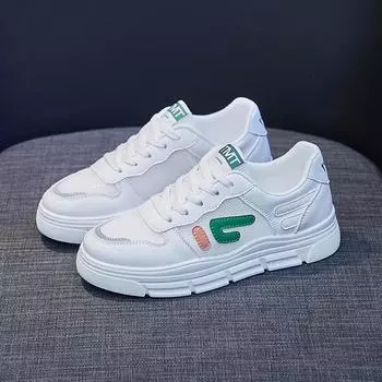 Летние белые туфли для женщин Повседневные кроссовки Дышащая сетчатая обувь для бега Дизайнерская теннисная обувь 35