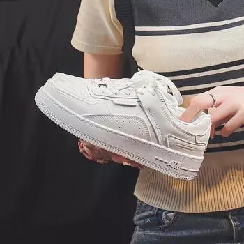 Летние белые туфли для женщин, студенческие модные туфли с толстой подошвой, увеличивающие рост, дышащие повседневные туфли для уличной стрельбы, скейтбординга 35