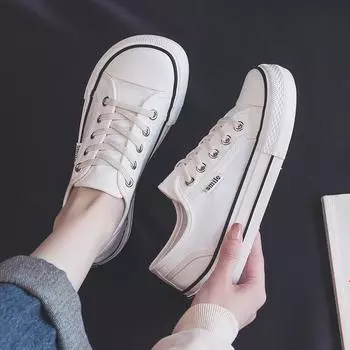 Летние белые туфли с тонкой резинкой для женщин, новые дышащие кроссовки с большой головой, женские парусиновые туфли на толстой подошве для женщин 35 белый