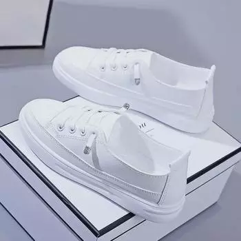 Летние белые женские дышащие туфли без застежек 2024 года — стильные, универсальные, с неглубоким вырезом 39 белый