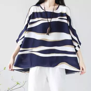 Летние блузки, винтажные женские рубашки из хлопка и льна, полосатые свободные топы больших размеров, женские льняные футболки с короткими рукавами M чёрный