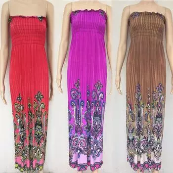 Летние богемные сексуальные женские платья-бюстье с открытой спиной, длинные платья M