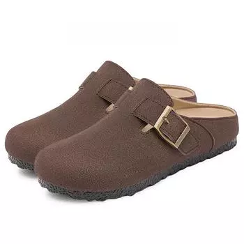 Летние бокены дышащие тапочки на мягкой подошве удобные сандалии модная и универсальная повседневная обувь тренд 36 кофейный