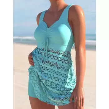 Летние большие купальники, комплекты танкини, женские купальники больших размеров, пляжная одежда, двухсекционный купальный костюм, спортивный бассейн, женский купальный костюм M