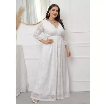 Летние большие размеры 5xl в европейском и американском богемном кружевном женском платье с v-образным вырезом XL чёрный