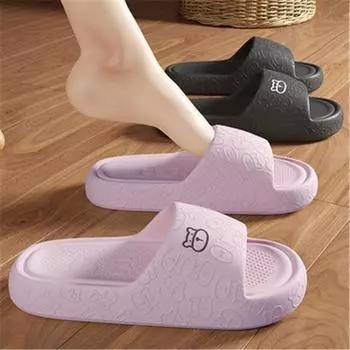 Летние большие размеры милые медвежьи домашние банные сандалии и тапочки для мужчин и женщин в одном стиле 36-37 лазурь