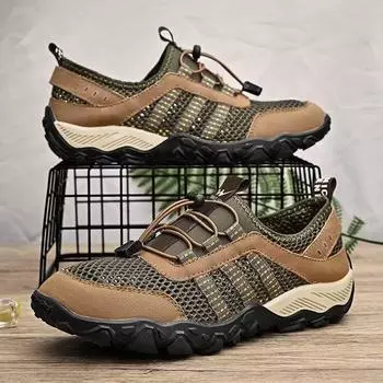 Летние болотные туфли, дышащая обувь с сетчатой поверхностью, мужская обувь для воды, уличная альпинистская обувь с сетчатыми отверстиями, мужская обувь 39 чёрный