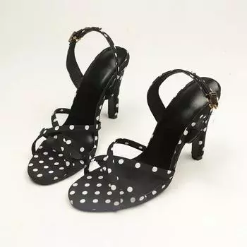 Летние босоножки на шпильках с круглым носком, открытым носком, металлической серой пряжкой и противоскользящими износостойкими высокими каблуками 35