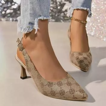 Летние босоножки на шпильке с острым носком в стиле ретро 2024 года для женщин 39 хаки