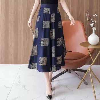 Летние брюки большого размера с широкими штанинами, женские свободные бохо-летние брюки с высокой талией, женские плавки XL-4XL XL