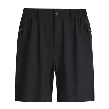 Летние брюки длиной четверть длины для мужчин, шорты из настоящего ледяного шелка, повседневные брюки, быстросохнущие дышащие брюки средней длины, свободные брюки для бега большого размера 8XL чёрный