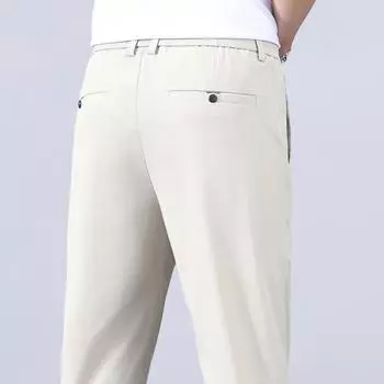 Летние брюки из ледяного шелка, брюки длиной девять четвертей, мужские маленькие брюки, простые мужские повседневные брюки длиной 9/10 28