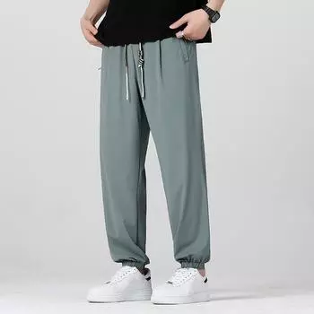 Летние брюки из ледяного шелка Брюки для отдыха M чёрный