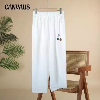 Летние брюки с высокой талией, брюки «девять десятых», женские свободные брюки-гарлем больших размеров, эластичные брюки для отдыха