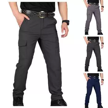 Летние быстросохнущие мужские рабочие спортивные брюки водонепроницаемые большие размеры легкие быстросохнущие брюки мужские повседневные брюки одежда рабочие брюки S темно-синий