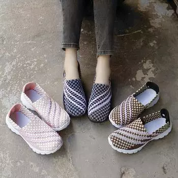 Летние черные плетеные пляжные туфли ручной работы женские повседневные эспадрильи большого размера дышащие кроссовки 38 синий
