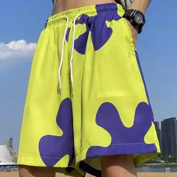 Летние чулки Lose Zu Hause Cartoon Bedruckte Strandhose XXXXXL