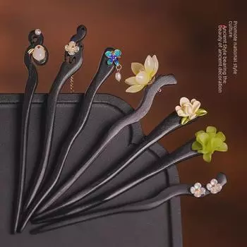 Летние деревянные и ацетатные шпильки, ретро-головные уборы, стиль чонсам, пучки ханьфу и аксессуары для волос