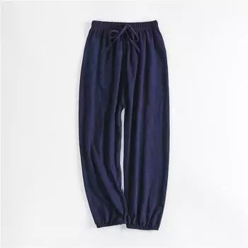 Летние детские брюки из хлопка, тонкие, дышащие, с защитой от комаров, детские однотонные брюки для мальчиков и девочек, длинные свободные брюки 150cm белый