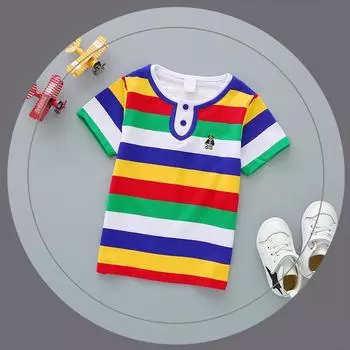 Летние детские футболки, детские эластичные хлопковые футболки с короткими рукавами, нижние рубашки для мальчиков и девочек 100cm