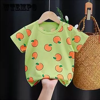 Летние детские футболки с милым принтом, топы с короткими рукавами, свободные футболки в корейском стиле с круглым вырезом для детей, девочек и мальчиков 130
