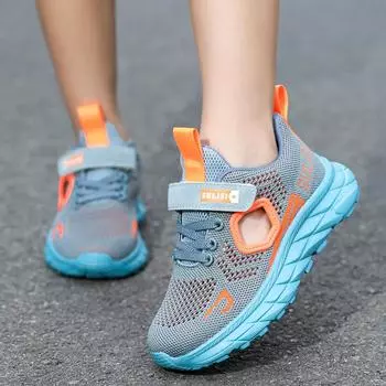 Летние детские кроссовки, дышащие прогулочные кроссовки для мальчиков и девочек, повседневные спортивные кроссовки для детей, подростковая обувь 29 зелёный