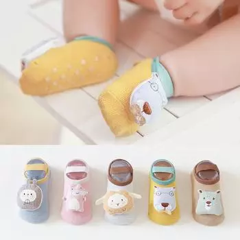 Летние детские носки, противоскользящие детские носки с изображением животных, куклы, детские носки, хлопковые носки для маленьких мальчиков и девочек розовый