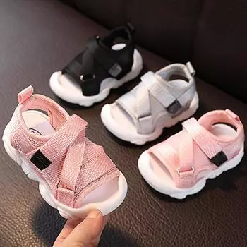 Летние детские пляжные дышащие удобные повседневные сандалии 15 серый