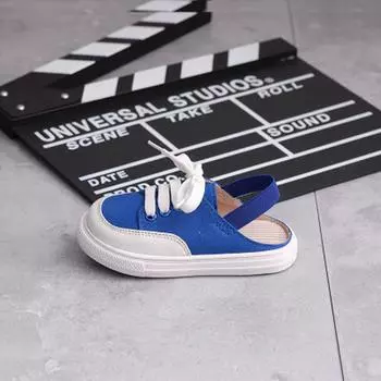 Летние детские полусандалии, повседневная обувь унисекс, детские дышащие парусиновые тапочки с мягкой подошвой 21 чёрный