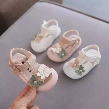 Летние детские сандалии 2023 года с мягкой нескользящей подошвой для девочек от 0 до 3 лет Sizes 15-19, set of 5